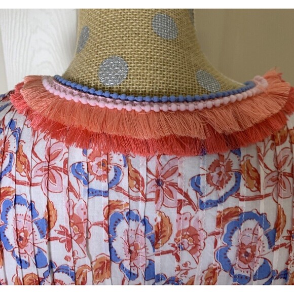 Vineyard Vines Floral Striped Pintuck Lot 2 Sleeveless Sz Small 4 Cotton Coastal - Picture 8 of 16